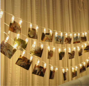LEDストリングライト 20LED写真/絵クリップ DIY吊り下げる飾り 3Ｍ イルミネーションライト