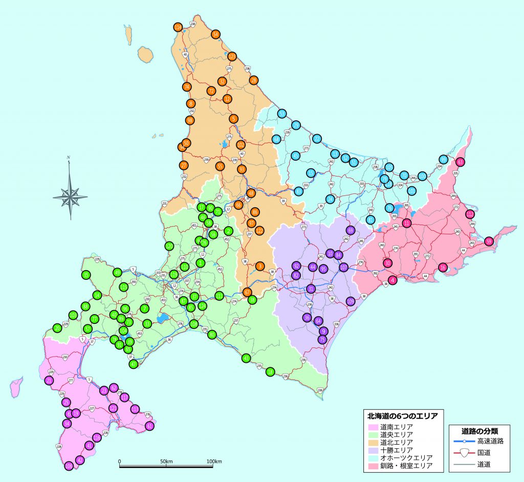 北海道 道の駅マップ