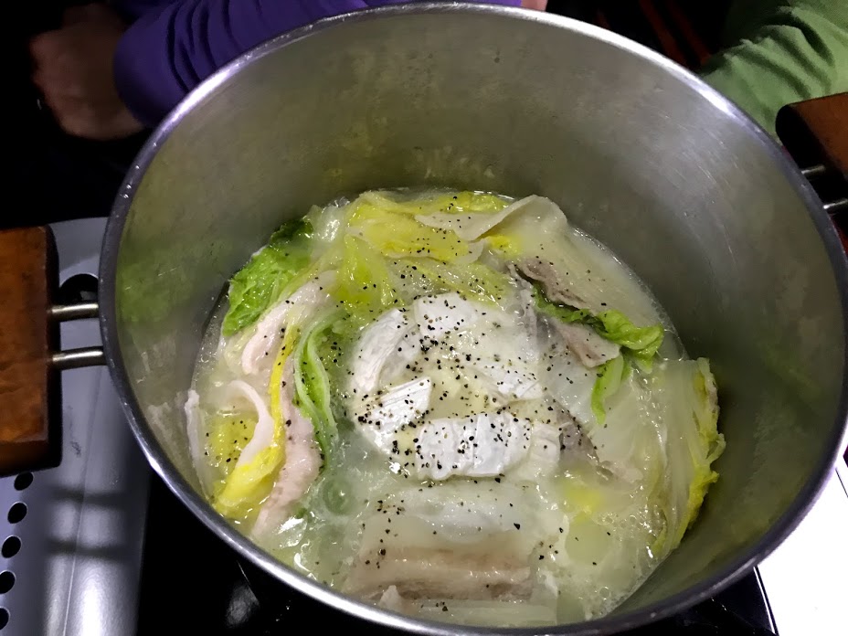 車種飯候補1：白菜と豚肉のミルフィーユ鍋