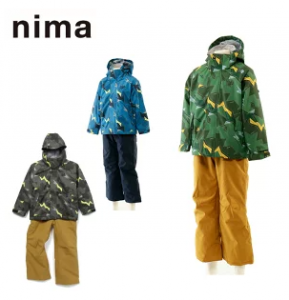 スキーウェア 上下セット 90~120cm キッズ 幼児 男の子 ボーイズ スノーウェア サイズ調整機能付き トドラー JR-9053 ニーマ(nima)